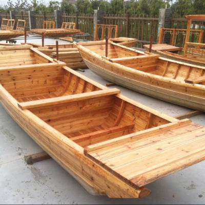 纯手工制作小木船 钓鱼观光船 中式休闲船 仿古手划船 楚风供应