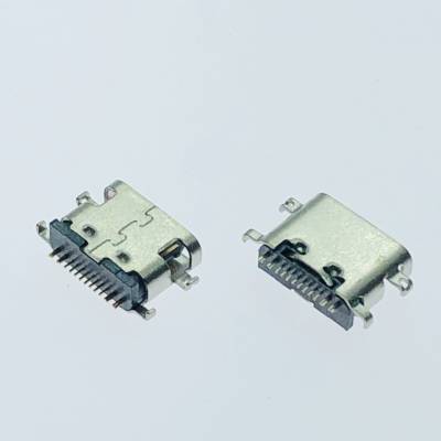 USB3.1沉板插座 TYPE-C16P沉板2.1-2.4单排贴片母座 短体6.5mm