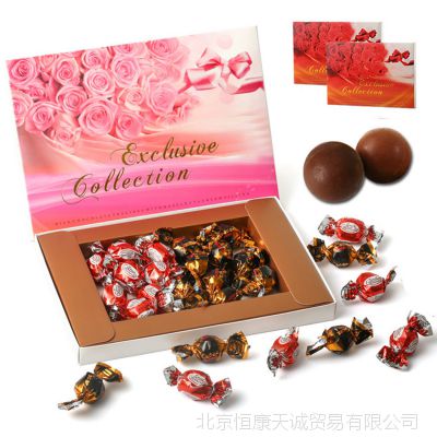 意大利***批发 安娜什锦巧克力粉玫瑰礼盒精美礼盒200g