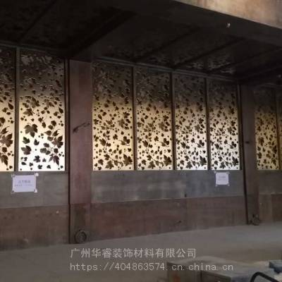 广州华睿：不锈钢屏风系列 金属双面浮雕镂空花格艺术背景墙加工