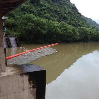 河道漂浮垃圾拦截浮筒现货 水电站拦污漂安装