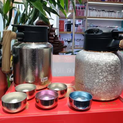 西安纯钛茶壶钛杯六件套 希诺牌子钛水杯批发