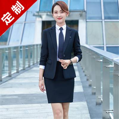 女式西服套装韩版修身职业装厂家纯色OL通勤西装企业公司面试工装