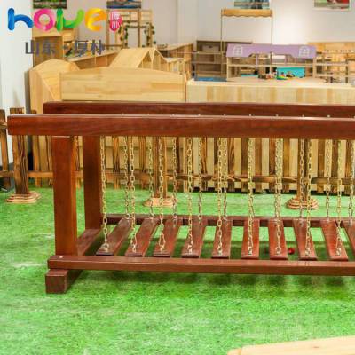 幼儿园木质荡桥 儿童体能户外感统训练实木玩具