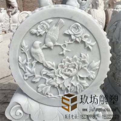石雕门墩 石鼓摆件 汉白玉仿古抱鼓