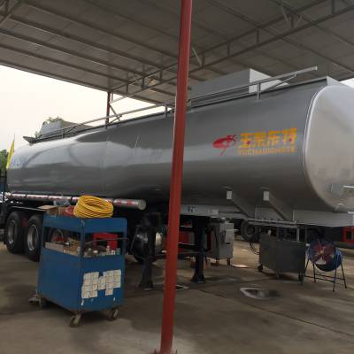 洗井液罐车 29立方运水半挂车, 普户钢衬塑运水半挂车工厂定制