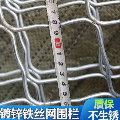 户外养殖铁丝圈地菱形网 2米高焊接围墙护栏网 铁丝网片美格网