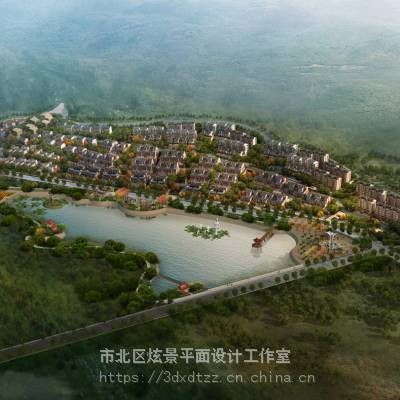 延边建筑幕墙效果图厂区景观绿化规划效果图制作
