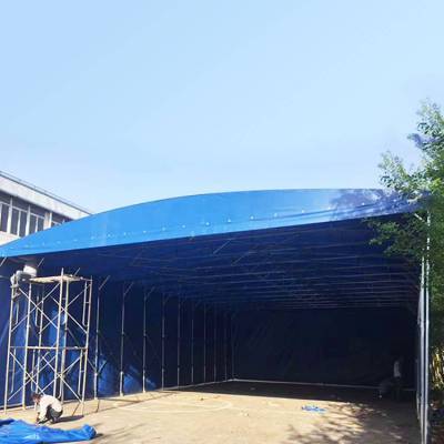 钢结构工地帐篷 周口项城 电动遮阳棚操作简单 大跨度推拉蓬