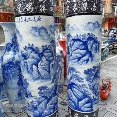 单位大厅摆件大花瓶 青花陶瓷仿古花瓶 新款图案陶瓷花瓶价格