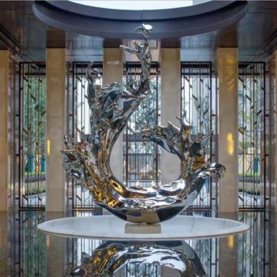 广场水景摆件镜面不锈钢海浪花景观装饰雕塑小品