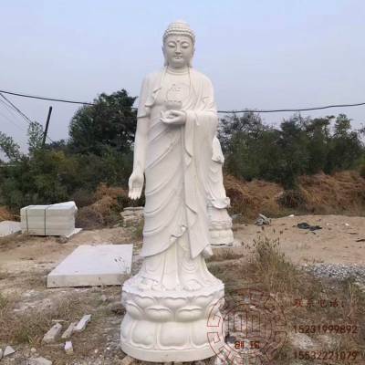 镀金西方三圣石像 三面佛像雕刻 寺院庙宇居家供奉