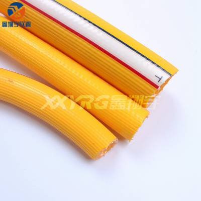 四季柔软黄色耐高压加厚PVC编织网纹增强软管
