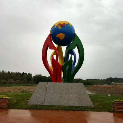 厂家生产 设计立体广场公园商场户外不锈钢镂空雕塑雕像 濠景雕塑