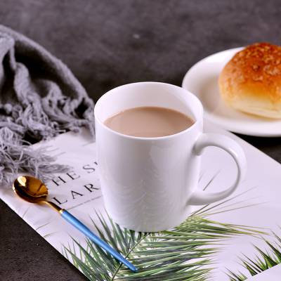 家用陶瓷杯子定制景德镇陶瓷马克杯 陶瓷杯子定做 纯白简约杯子