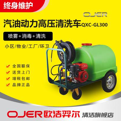 OJER清洁设备QXC-GL300 手推式汽油清洗车 带水箱高压清洗机