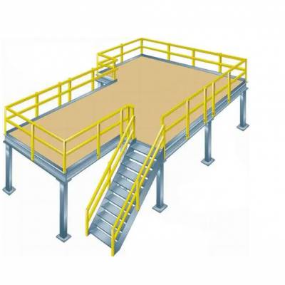 大型厂房钢结构阁楼室内加二层钢结构楼梯工字钢平台搭建复式二层