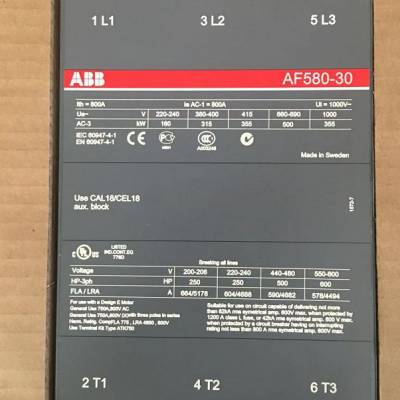 ABB 接触器 AF580-30-11 ABB交流接触器 瑞士进口 AF580-30-11