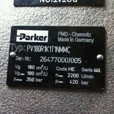 美国parker派克柱塞泵 PV180系列PV180R1K1T1NMMC