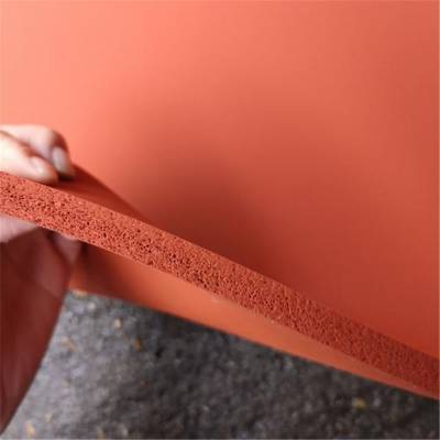 自粘发泡硅胶条 耐高温弹性发泡硅胶板 带单面背胶红色发泡硅胶垫