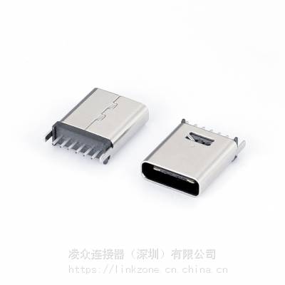 TYPE-C 6PINĸ 180ʽƬSMT H=5.0-5.5-6.5-6.8mm.