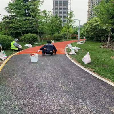 茂名沥青路面人行道施工 透水混凝土成品料彩色罩面剂