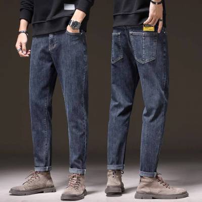 2024新款春夏季牛仔裤男装港风运动春秋宽松直筒潮牌休闲牛仔长裤
