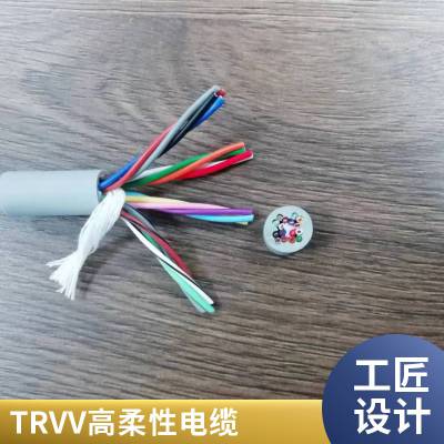 数控机床聚氨酯PUR拖链电缆 3X0.5mm2 TRVV 开料机电缆