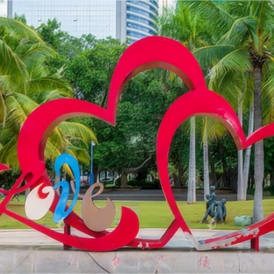 公园创意景观小品 恋爱主题大型摆件 不锈钢雕塑设计制作
