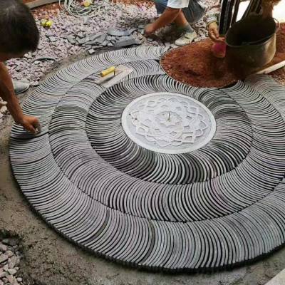 铺地立瓦厂家淞山古建筑园林青瓦立铺青瓦条铺地加工切割老青瓦片的