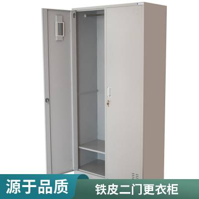 现代简约两层二门更衣柜 防火防磁置物柜 家庭用钢制铁皮柜
