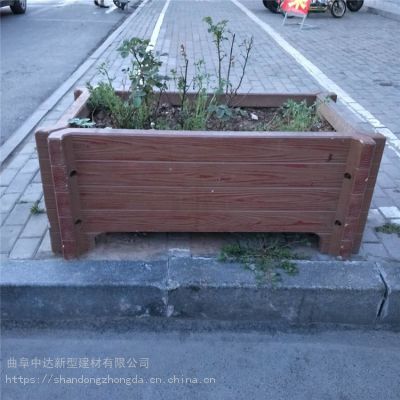 清远仿木组合景观花箱 园林街道景观仿木花桶原厂直销