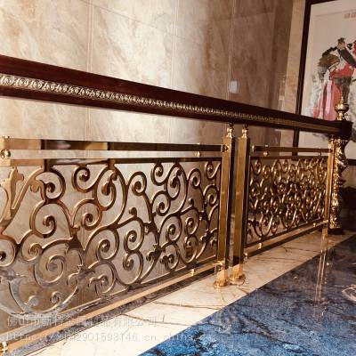 酒店室内铝艺旋转式楼梯 铝合金雕花护栏创造设计元素