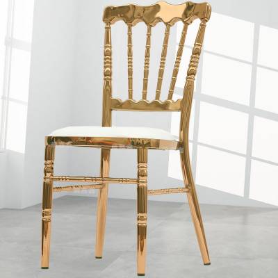 厂家直销金属电镀金古堡椅 铁艺拿破仑竹节椅 土豪金婚礼椅餐椅