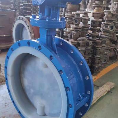 衬氟蝶阀D341F46-16C衬胶蝶阀D341F46-16P衬氟蝶阀法兰衬氟 耐酸碱腐蚀化工防腐蚀DN5080150200