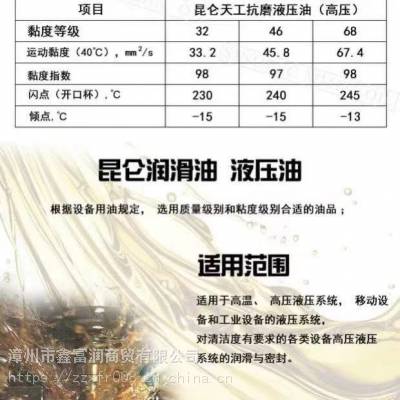 绍兴嘉善海盐县昆仑 原装新版耐磨液压油批发处