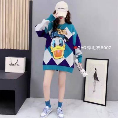 服装店毛衣 实体店面卖毛衣 品质好的加厚款 圆领女式针织毛衣 百搭韩版