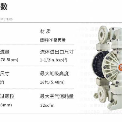 供应边锋固德牌大流量气动隔膜泵，BFQ-40STFF，主营产品：气动隔膜泵、电动隔膜泵