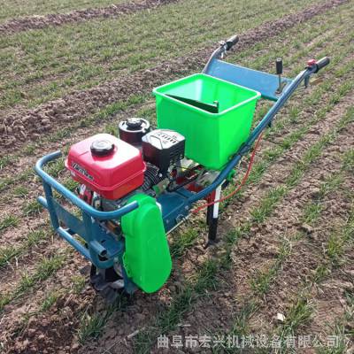 手推式小型汽油施肥播种机 多行玉米地追肥机