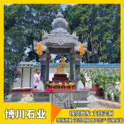 石雕佛龛 户外大型石材神龛 佛像亭带供桌 神坛土地公庙厂家制作