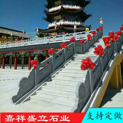 专业制作石头雕刻栏杆 河堤建筑石栏杆 别墅花园花草栏杆