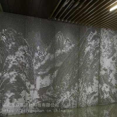 山水画打孔铝板 铝板字体冲孔