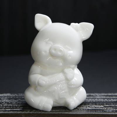 陶瓷猪工艺品摆件 客厅摆设饰品 陶瓷生肖猪发财猪摆件吉祥物摆设品