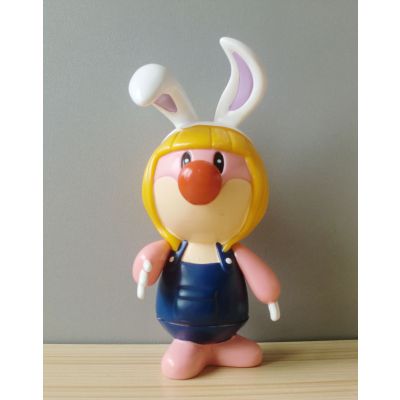 厂家定制Pvc注塑玩具摆件兔子小动物公仔玩具儿童益智礼品