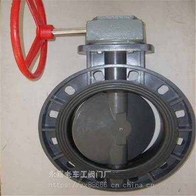 厂家定制 塑料蝶阀 法兰连接 D371X-10S 塑料材质 手动蝶阀 可按需定制 DN400
