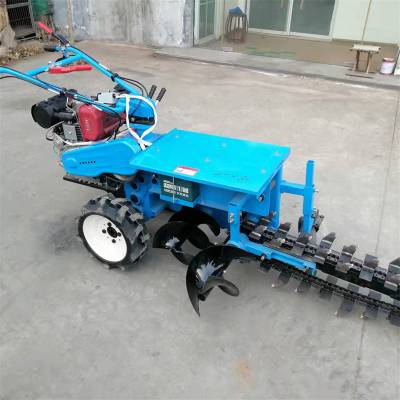 柴油手推式开沟机 农田水渠挖沟机 链条式多功能开槽机