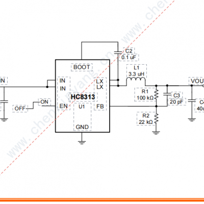 DC/DC降压器----HC8313：高效率，24 V 输入，5 A 负载同步整流 DC-DC 降压转换器，提供样品测试，技术服务