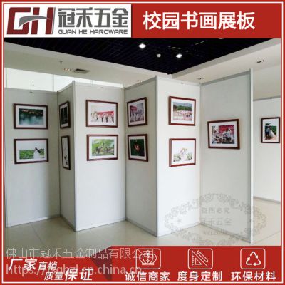 八棱柱展架画廊书画展板学校参展移动作品展示板户外促销金属展架