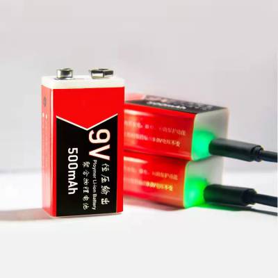 9v充电电池usb充电锂电池 万用表金属探测仪器专用 话筒探测器电池
