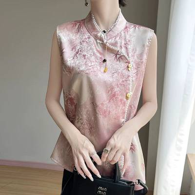 星梦天琦浮光锦新中式国风重工刺绣气质减龄上衣